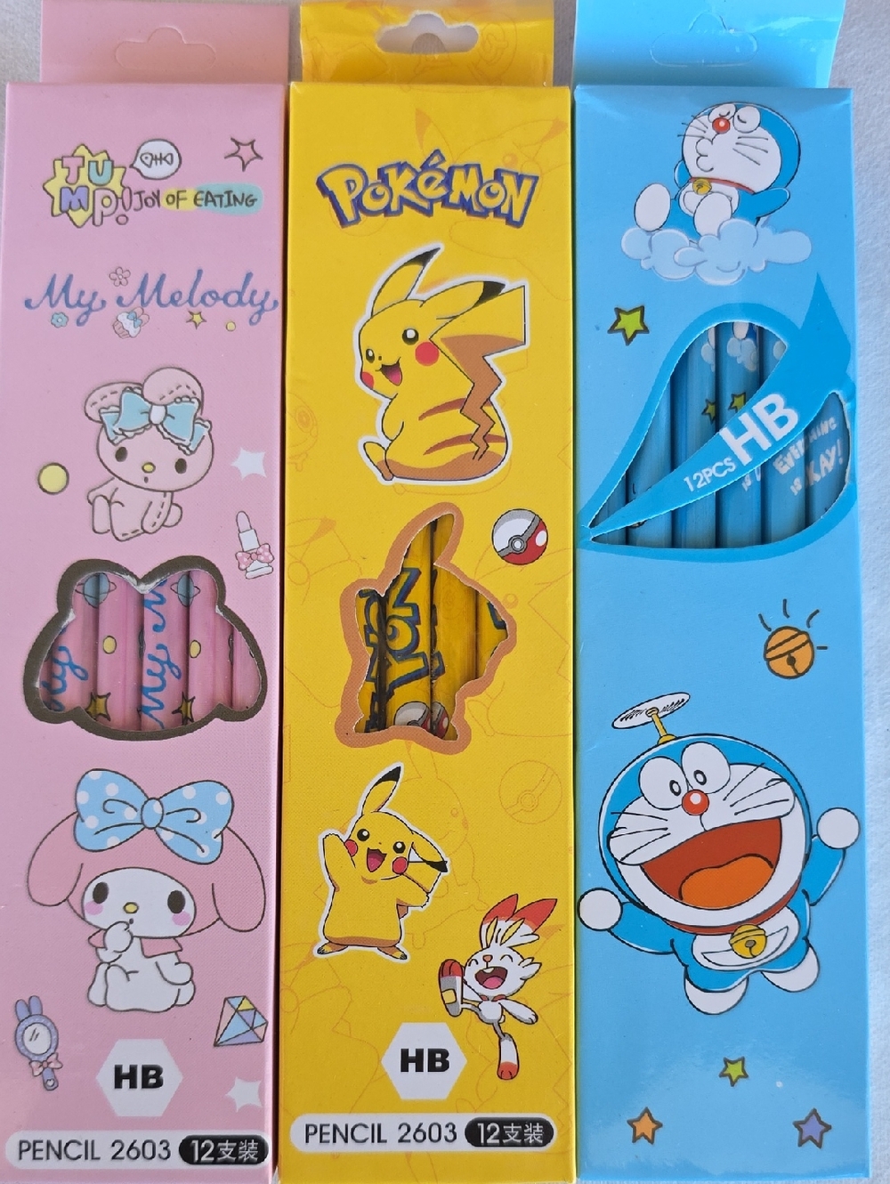 36pc pencil - 3 different characters